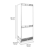 ZLINE Autograph Edition 30 in. 16.1 cu. ft. Panel Ready Built-In Bottom Freezer Refrigerator with Water Dispenser and Ice Maker with Champagne Bronze Accents (RBIVZ-30-CB)
