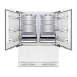 ZLINE Autograph Edition 60 in. 32.2 cu. ft. Panel Ready French Door Built-In Bottom Freezer Refrigerator with Water Dispenser and Ice Maker with Champagne Bronze Accents (RBIVZ-60-CB)
