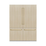 ZLINE Autograph Edition 60 in. 32.2 cu. ft. Panel Ready French Door Built-In Bottom Freezer Refrigerator with Water Dispenser and Ice Maker with Champagne Bronze Accents (RBIVZ-60-CB)