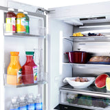 ZLINE Autograph Edition 36 in. 19.6 cu. ft. French Door Built-In Bottom Freezer Refrigerator with Water Dispenser and Ice Maker in Stainless Steel with Polished Gold Accents (RBIVZ-304-36-G)