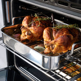 ZLINE 30 in. Autograph Edition Professional True Convection Double Wall Oven with Air Fry and Self Clean in Satin Stainless Steel with White Matte Doors and Matte Black Handles (WADSZ-WM-30-MB)