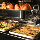 ZLINE 30 in. Autograph Edition Professional True Convection Single Wall Oven with Air Fry and Self Clean in Satin Stainless Steel with White Matte Door and Polished Gold Handle (WASSZ-WM-30-G)