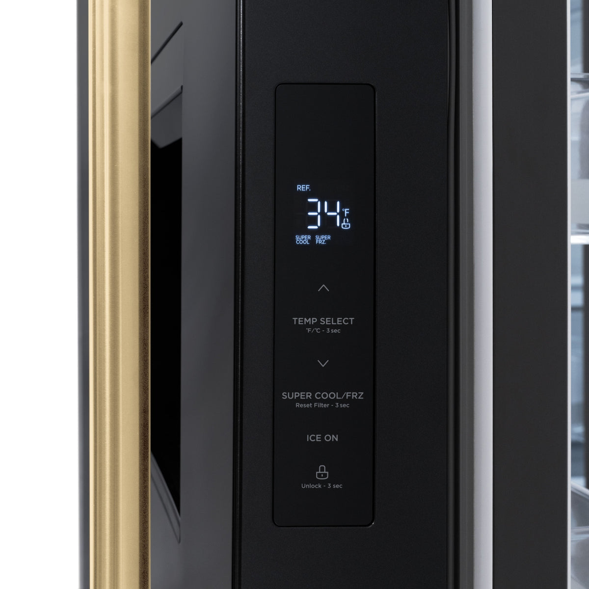 ZLINE Autograph Edition 36 in. 28.9 cu. ft. Standard-Depth French Door External Water Dispenser Refrigerator with Dual Ice Maker in Fingerprint-Resistant Black Stainless Steel and Champagne Bronze Traditional Handles (RSMZ-W-36-BS-CB)