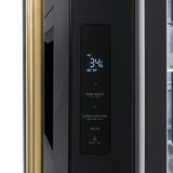 ZLINE Autograph Edition 36 in. 28.9 cu. ft. Standard-Depth French Door External Water Dispenser Refrigerator with Dual Ice Maker in Fingerprint-Resistant Black Stainless Steel and Polished Gold Traditional Handles (RSMZ-W-36-BS-G)