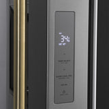 ZLINE Autograph Edition 36 in. 28.9 cu. ft. Standard-Depth French Door External Water Dispenser Refrigerator with Dual Ice Maker in Fingerprint-Resistant Stainless Steel and Polished Gold Traditional Handles (RSMZ-W-36-G)