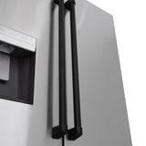 ZLINE Autograph Edition 36 in. 28.9 cu. ft. Standard-Depth French Door External Water Dispenser Refrigerator with Dual Ice Maker in Fingerprint-Resistant Stainless Steel and Matte Black Traditional Handles (RSMZ-W-36-MB)