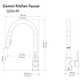 ZLINE Autograph Edition Gemini Pull Down Single Handle Kitchen Faucet in Matte Black and Champagne Bronze (GEM-KF-ZMBCB)