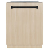 ZLINE Autograph Edition 24" Monument Series 3rd Rack Top Touch Control Tall Tub Dishwasher in Custom Panel Ready with Matte Black Handle, 45dBa (DWMTZ-24-MB)