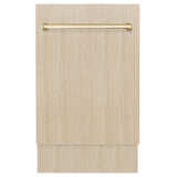 ZLINE Autograph Edition 18” Tallac Series 3rd Rack Top Control Dishwasher in Custom Panel Ready with Matte Black Handle, 51dBa (DWVZ-18-MB)
