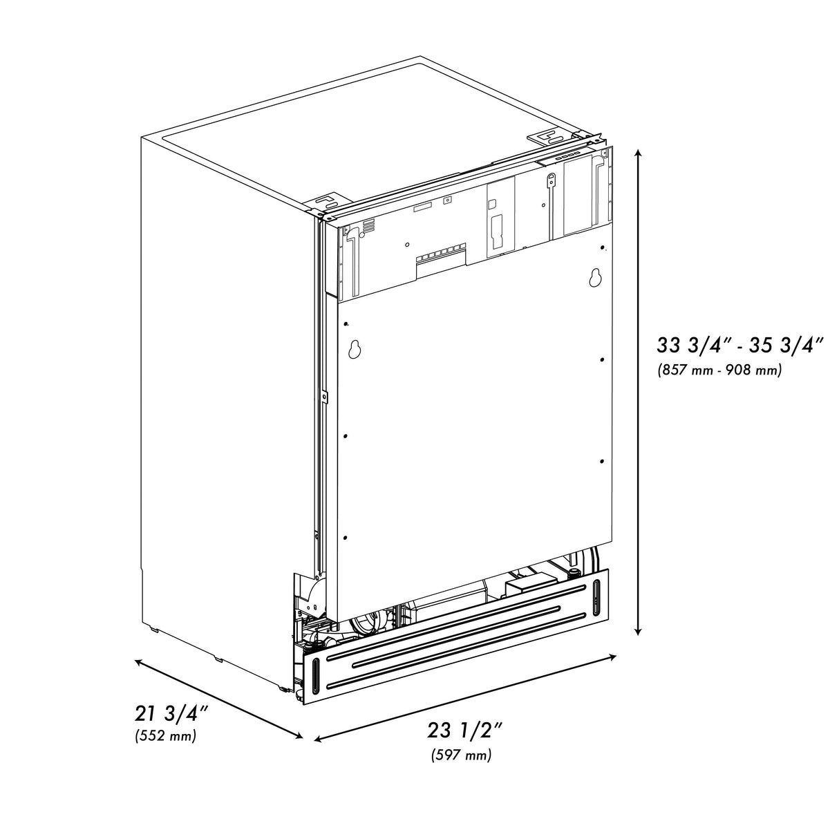 ZLINE Autograph Edition 24" Tallac Series 3rd Rack Top Control Built-In Tall Tub Dishwasher in Custom Panel Ready with Polished Gold Handle, 51dBa (DWVZ-24-G)