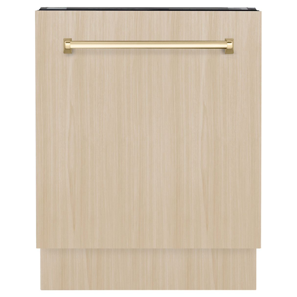 ZLINE Autograph Edition 24" Tallac Series 3rd Rack Top Control Built-In Tall Tub Dishwasher in Custom Panel Ready with Polished Gold Handle, 51dBa (DWVZ-24-G)