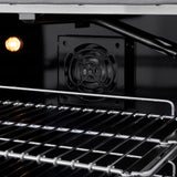 ZLINE Autograph Edition 48 in. 6.7 cu. ft. Paramount Double Oven Gas Range with 8 Burner Cooktop in Satin Stainless Steel with Black Matte Doors and Champagne Bronze Accents (SGRSZ-BLM-48-CB)