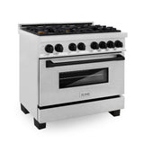 ZLINE Autograph Edition 48 in. 6.0 cu. ft. Legacy Dual Fuel Range with 7 Burner Gas Cooktop and 2 Electric Ovens in Satin Stainless Steel and Champagne Bronze Accents (RASZ-SN-48-CB)