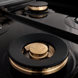 ZLINE Autograph Edition 60 in. 7.4 cu. ft. Legacy Dual Fuel Range with 9 Burner Gas Cooktop and 2 Electric Convection Ovens in Satin Stainless Steel and Matte Black Accents (RASZ-SN-60-MB)
