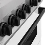 ZLINE Autograph Edition 60 in. 7.4 cu. ft. Legacy Dual Fuel Range with 9 Burner Gas Cooktop and 2 Electric Convection Ovens in Satin Stainless Steel with White Matte Doors and Matte Black Accents (RASZ-WM-60-MB)