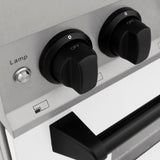 ZLINE Autograph Edition 60 in. 7.4 cu. ft. Legacy Dual Fuel Range with 9 Burner Gas Cooktop and 2 Electric Convection Ovens in Satin Stainless Steel with White Matte Doors and Matte Black Accents (RASZ-WM-60-MB)