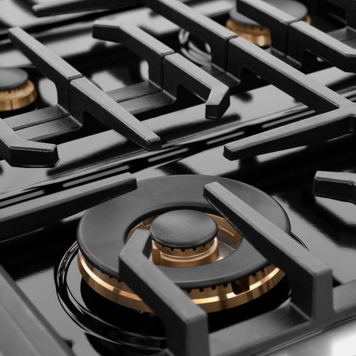 ZLINE Autograph Edition 36 in. 5.2 cu. ft. Paramount Gas Range with 6 Burner Cooktop and Convection Gas Oven in Satin Stainless Steel with White Matte Door and Champagne Bronze Accents (SGRSZ-WM-36-CB)