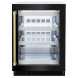 ZLINE Autograph Edition 24 in. Touchstone 151 Can Beverage Fridge With Black Stainless Steel Glass Door And Champagne Bronze Handle (RBSOZ-BS-24-CB)
