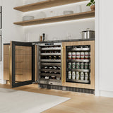 ZLINE 24 In. Touchstone Beverage Fridge with Panel-Ready Glass Door and Polished Gold Handle (RBSPOZ-24-G)