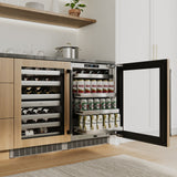 ZLINE 24 In. Touchstone Beverage Fridge with Panel-Ready Glass Door and Matte Black Handle (RBSPOZ-24-MB)
