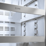 ZLINE 24 In. Touchstone Beverage Fridge with Panel-Ready Glass Door and Matte Black Handle (RBSPOZ-24-MB)