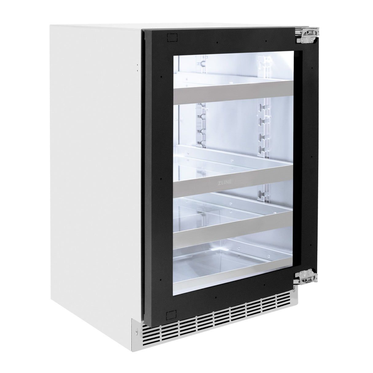 ZLINE 24 In. Touchstone Beverage Fridge with Panel-Ready Glass Door and Matte Black Handle (RBSPOZ-24-MB)