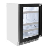 ZLINE 24 In. Touchstone Beverage Fridge with Panel-Ready Glass Door and Matte Black Handle (RBSPOZ-24-MB)