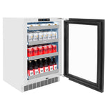 ZLINE 24 In. Touchstone Beverage Fridge with Panel-Ready Glass Door and Matte Black Handle (RBSPOZ-24-MB)