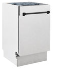ZLINE Autograph Edition 18” Tallac Series 3rd Rack Top Control Built-In Dishwasher in Fingerprint Resistant Stainless Steel with Matte Black Handle, 51dBa (DWVZ-SN-18-MB)