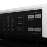 ZLINE 30 in. Autograph Edition Professional True Convection Double Wall Oven with Air Fry and Self Clean in Satin Stainless Steel with White Matte Doors and Champagne Bronze Handles (WADSZ-WM-30-CB)