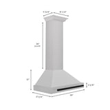 ZLINE 30 in. Autograph Edition Convertible Fingerprint Resistant DuraSnow® Stainless Steel Range Hood with Matte Black Handle (KB4SNZ-30-MB)
