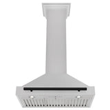 ZLINE 30 in. Autograph Edition Convertible Fingerprint Resistant DuraSnow® Stainless Steel Range Hood with Matte Black Handle (KB4SNZ-30-MB)