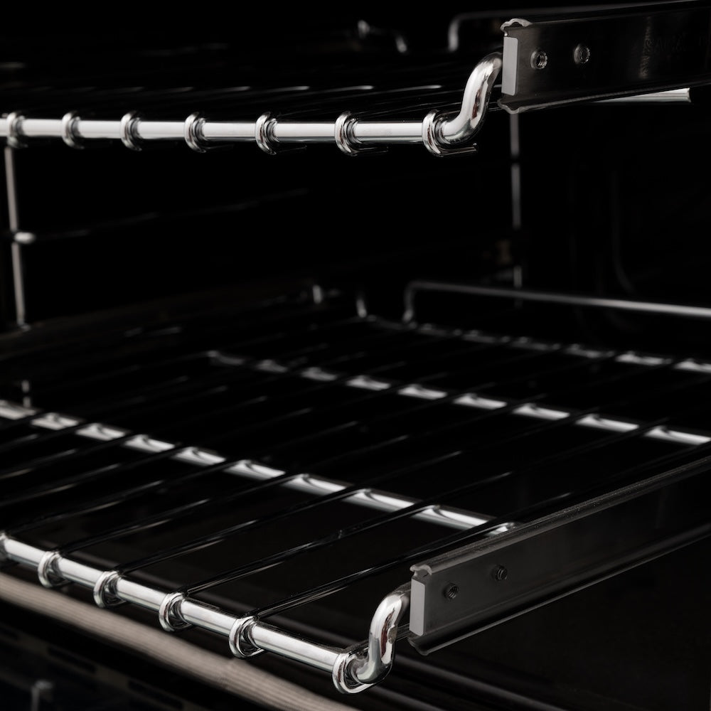 ZLINE Autograph Edition 48 in. 6.0 cu. ft. Legacy Dual Fuel Range with 7 Burner Gas Cooktop and 2 Electric Ovens in Stainless Steel and Matte Black Accents (RAZ-48-MB)