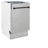 ZLINE Autograph Edition 18” Tallac Series 3rd Rack Top Control Built-In Dishwasher in Stainless Steel with Matte Black Handle, 51dBa (DWVZ-304-18-MB)