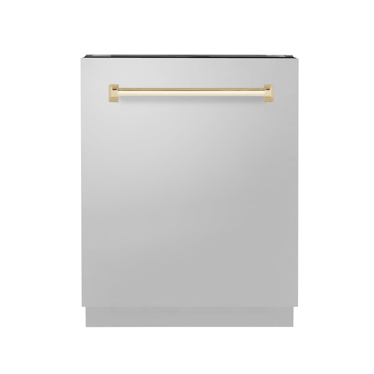 ZLINE Autograph Edition 24" Tallac Series 3rd Rack Top Control Built-In Tall Tub Dishwasher in Stainless Steel with Polished Gold Handle, 51dBa (DWVZ-304-24-G)