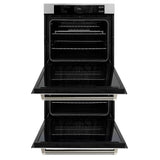 ZLINE Autograph Edition 30 in. Professional True Convection Double Wall Oven with Air Fry and Self Clean in Stainless Steel with Polished Nickel Helix Handles (WADZ-30-KPN)