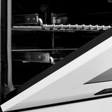 ZLINE Autograph Edition 48 in. 6.0 cu. ft. Legacy Dual Fuel Range with 7 Burner Gas Cooktop and 2 Electric Ovens in Stainless Steel with White Matte Doors and Matte Black Accents (RAZ-WM-48-MB)