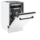 ZLINE Autograph Edition 18” Tallac Series 3rd Rack Top Control Built-In Dishwasher in White Matte with Matte Black Handle, 51dBa (DWVZ-WM-18-MB)