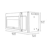 ZLINE 1.5 cu. ft. Over the Range Convection Microwave Oven in Black Stainless Steel with Modern Handle and Sensor Cooking (MWO-OTR-30-BS)