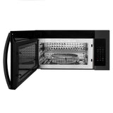 ZLINE 1.5 cu. ft. Over the Range Convection Microwave Oven in Black Stainless Steel with Modern Handle and Sensor Cooking (MWO-OTR-30-BS)