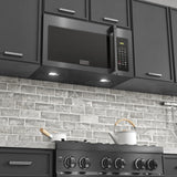 ZLINE 1.5 cu. ft. Over the Range Convection Microwave Oven in Black Stainless Steel with Traditional Handle and Sensor Cooking (MWO-OTR-H-30-BS)