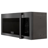 ZLINE 1.5 cu. ft. Over the Range Convection Microwave Oven in Black Stainless Steel with Traditional Handle and Sensor Cooking (MWO-OTR-H-30-BS)