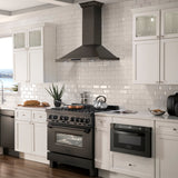 36" ZLINE CrownSound™Ducted Vent Wall Mount Range Hood in Black Stainless Steel with Built-in Bluetooth Speakers (BSKBNCRN-BT-36)