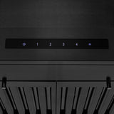 24" ZLINE CrownSound™Ducted Vent Wall Mount Range Hood in Black Stainless Steel with Built-in Bluetooth Speakers (BSKENCRN-BT-24)