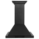 ZLINE 24" Convertible Vent Wall Mount Range Hood in Black Stainless Steel with Crown Molding (BSKBNCRN-24)