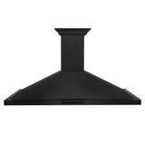 48" ZLINE CrownSound™Ducted Vent Wall Mount Range Hood in Black Stainless Steel with Built-in Bluetooth Speakers (BSKBNCRN-BT-48)