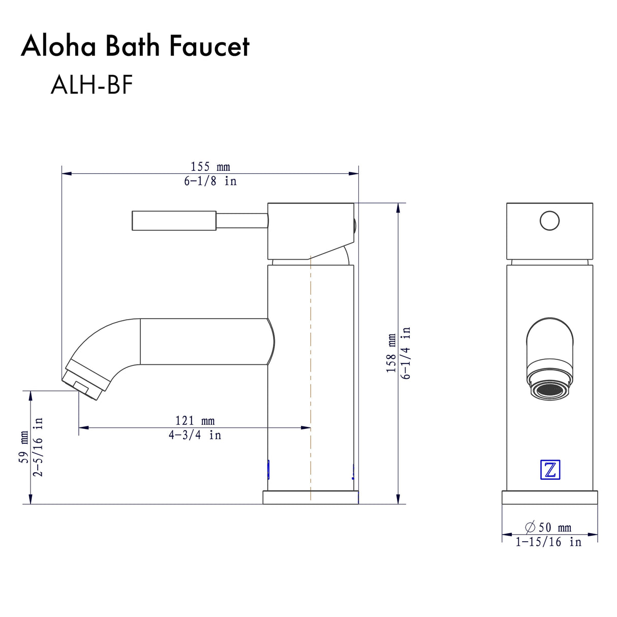 ZLINE Aloha Single Handle Bath Faucet in Brushed Nickel (ALH-BF-BN)