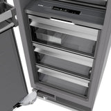 ZLINE 24 in. 12.4 cu. ft. Column Freezer in Black Stainless Steel with Graphite Gray Interior (RCFV-BS-24)