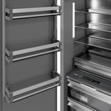 ZLINE Autograph Edition 18 in. 8.6 cu. ft. Left Hinge Column Freezer in Black Stainless Steel with Graphite Gray Interior and Champagne Bronze Accents (RCFVLZ-BS-18-CB)