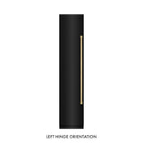 ZLINE Autograph Edition 18 in. 8.6 cu. ft. Left Hinge Column Freezer in Black Stainless Steel with Graphite Gray Interior and Champagne Bronze Accents (RCFVLZ-BS-18-CB)